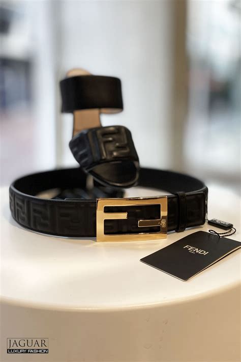 black and gold fendi belt